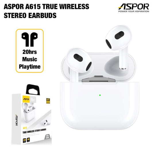 ASPOR A615 AirPods 3 with HIFI Surround Sound, Bluetooth 5.1, Wireless Charging